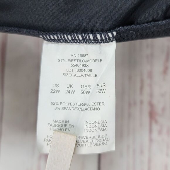 A&H Sportswear Swim Dress Black Plus 22W Crochet Adj Padded One Piece Swimsuit - Picture 9 of 9